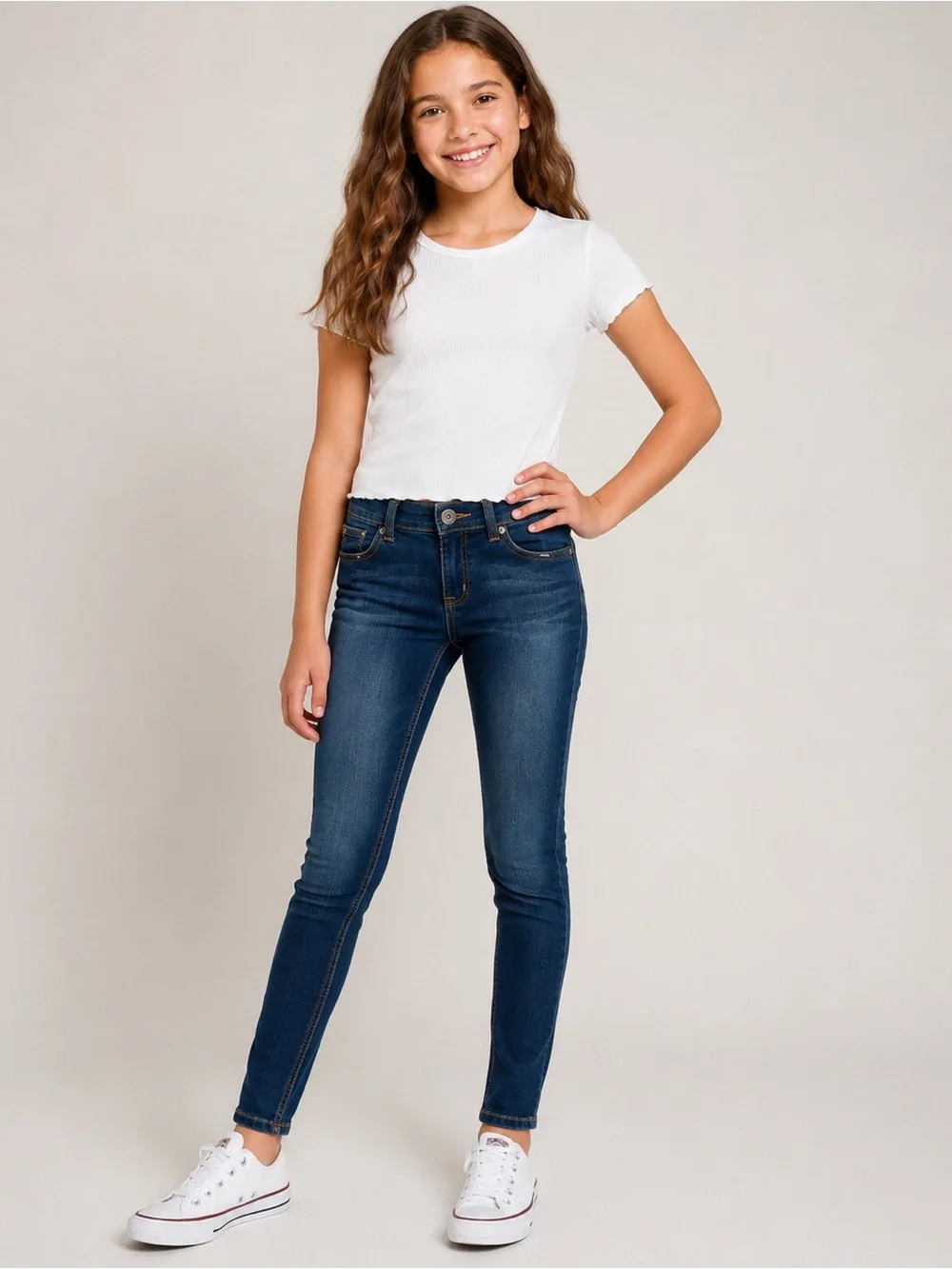 JUSTICE PREMIUM JEANS GIRLS SIMPLY LOW BLUE JEANS SIZE 12S